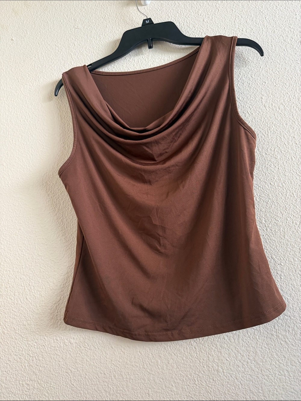 SHEIN Brown Cowl Neck Sleeveless Tank